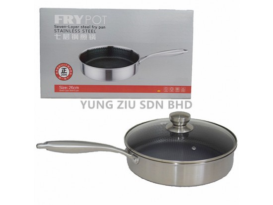 26CM SEVEN-LAYER STEEL FRYING PAN(304)